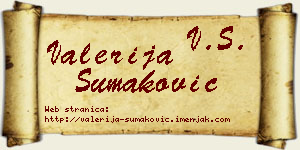 Valerija Šumaković vizit kartica